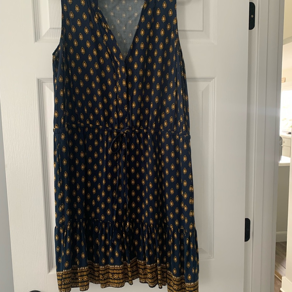 GAP Navy Midi Dress with Gold Motif